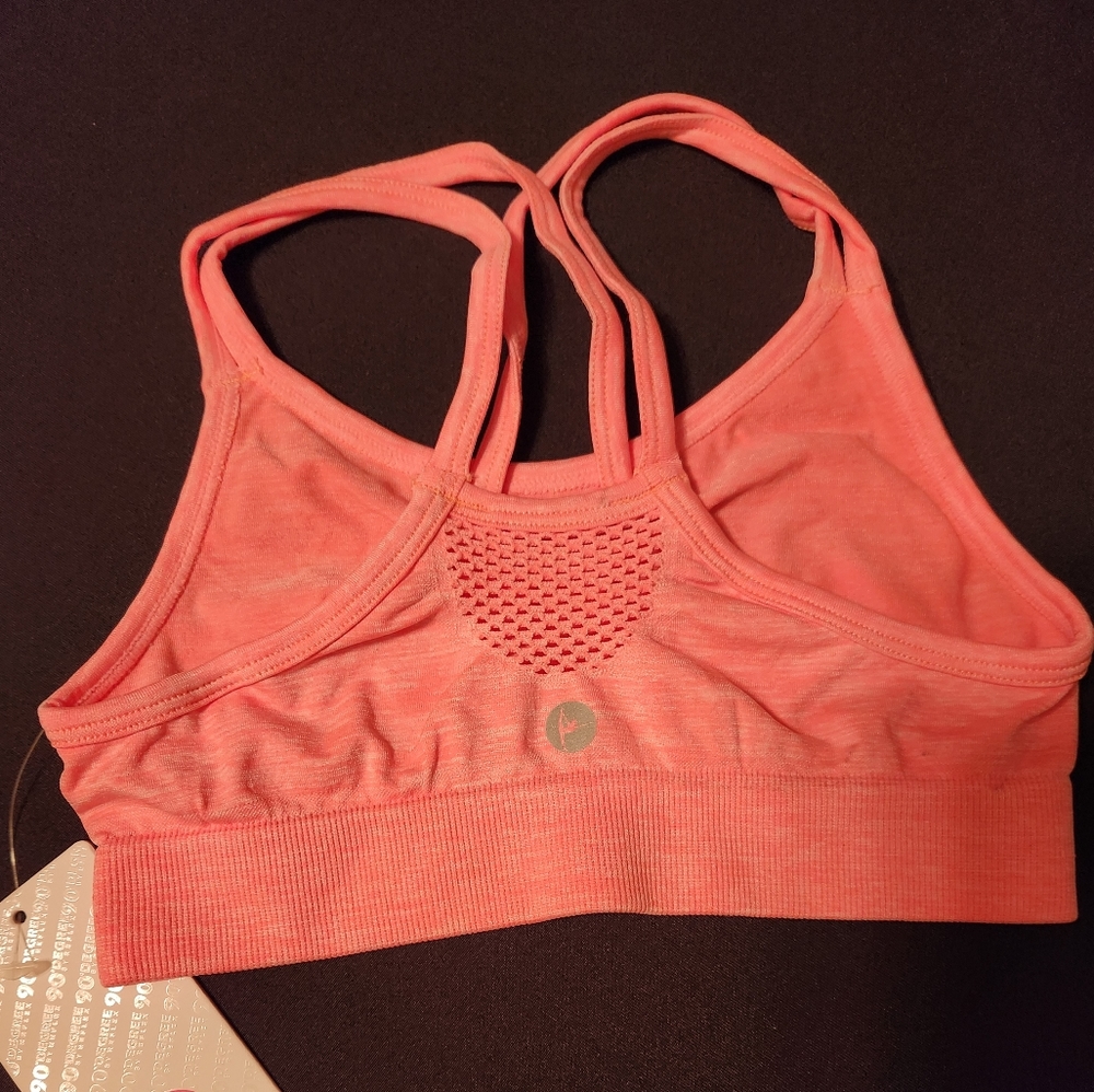Girls Sports Bra size small (7-8) brand 90 degree by reflex color sweet melon